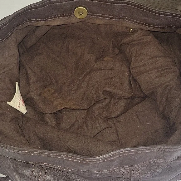 Lucky Brand Brown Leather Crossbody Bucket Shoulder Bag - Picture 8 of 11